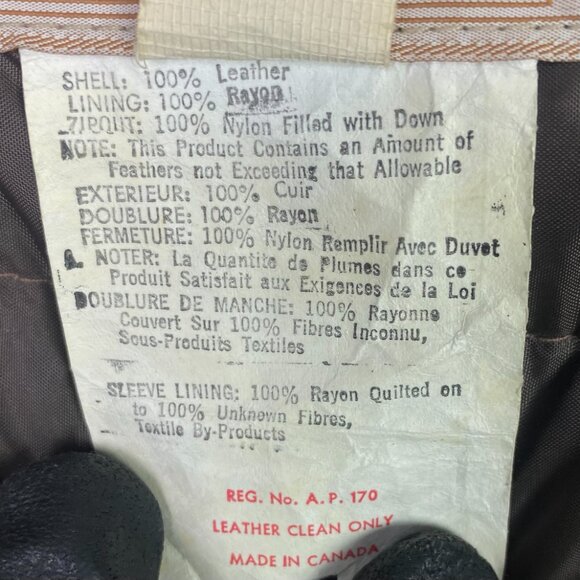 Vintage Sears Leather Jacket With Down Liner Men's 52 Brown Fight Club - Picture 9 of 15